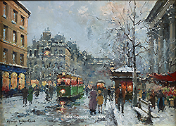 Boulevard de la Madeleine, Winter - Antoine Blanchard
