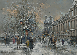 Quai du Louvre, Winter - Antoine Blanchard