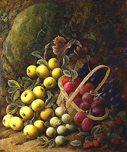 Apples, Plums, Raspberries and Grapes - George Clare
